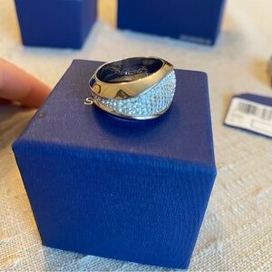 Swarovski Statement Crystal Silver Ring - Size 9